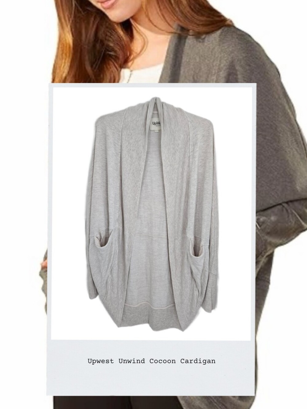 UpWest Light Sand Cocoon Open-Front Cardigan